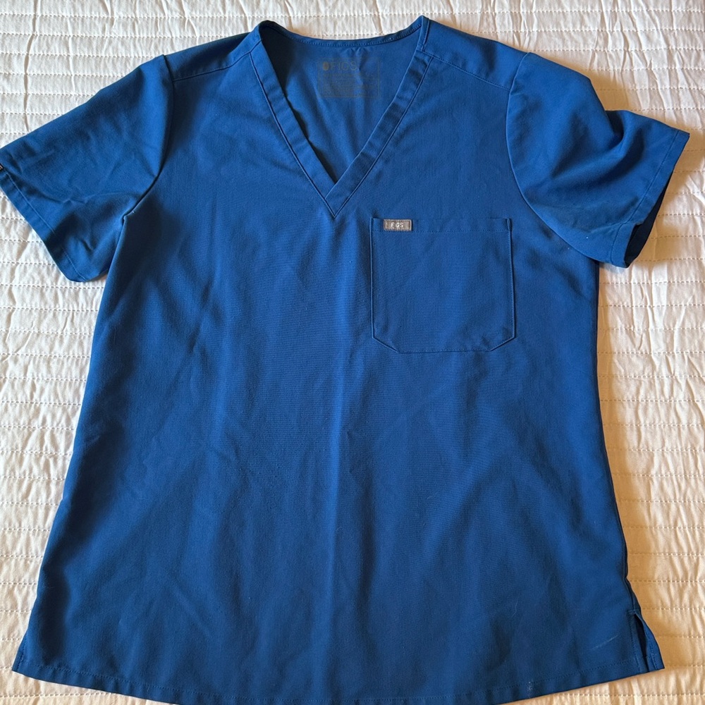 Figs Technical Collection Blue Scrub Top